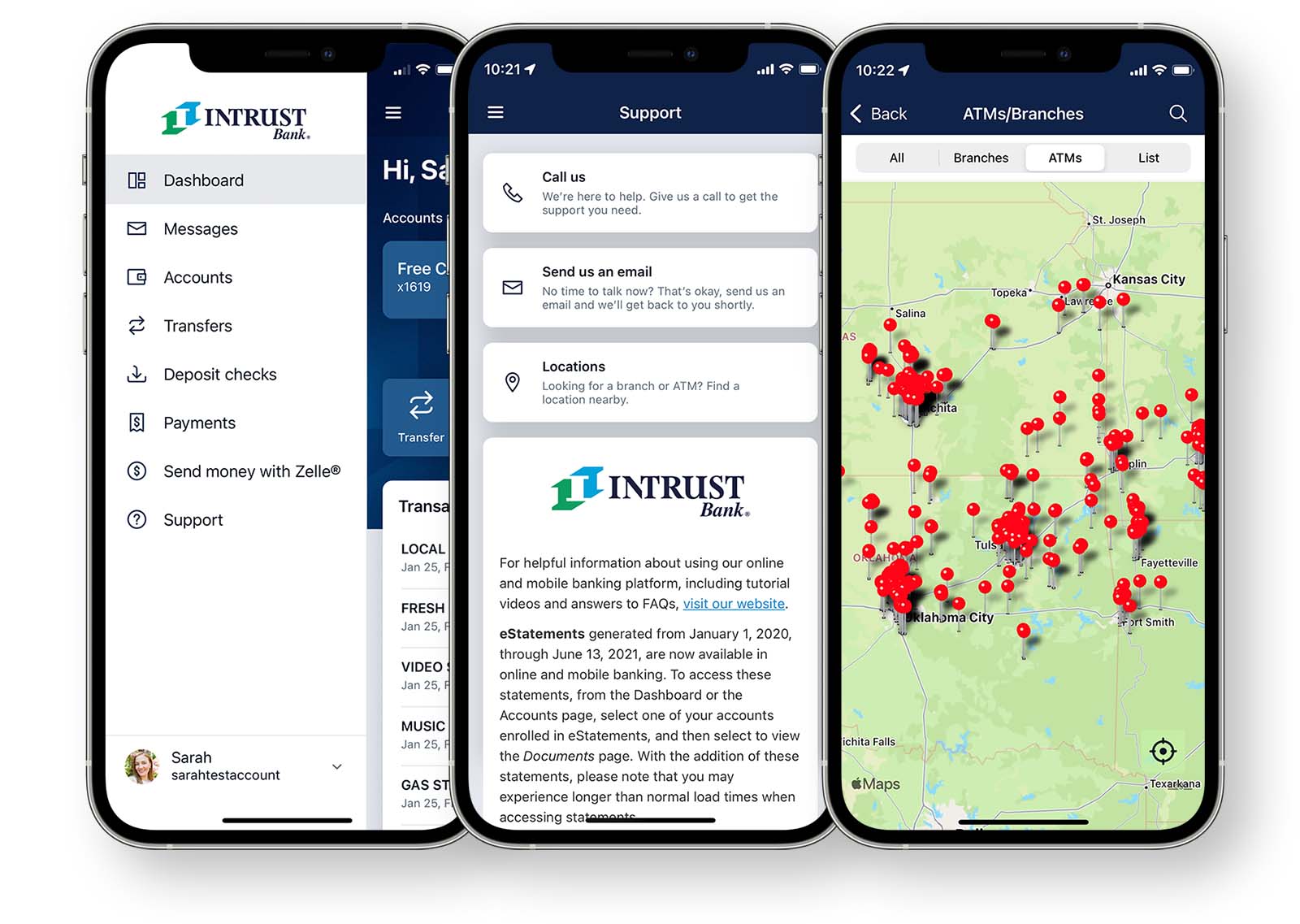 WinThrust mobile app locations map on iPhone