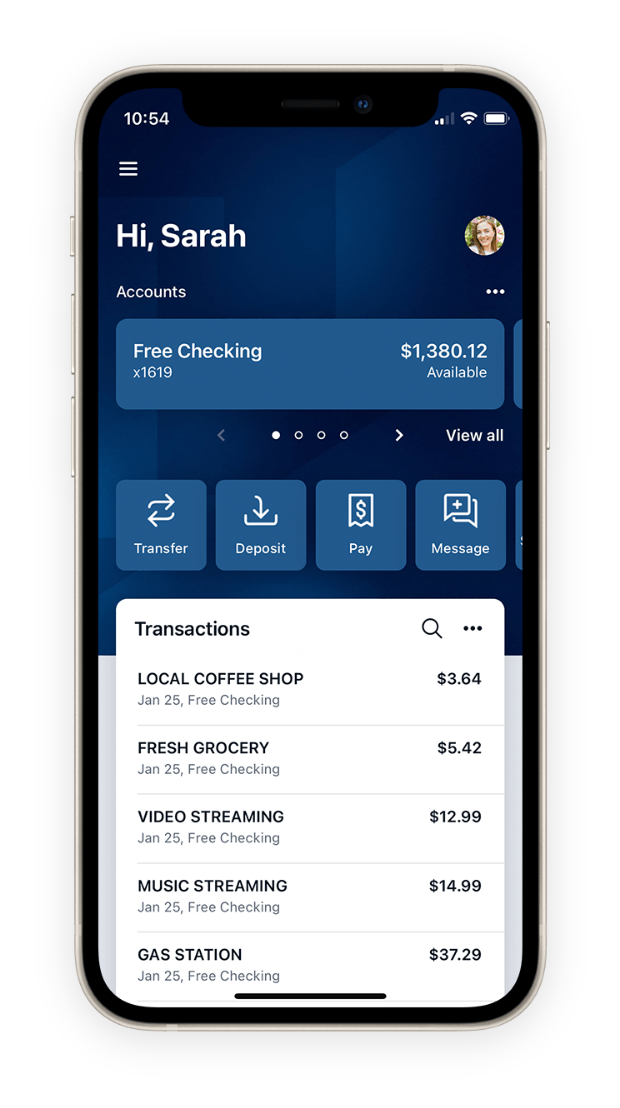 The WinThrust app dashboard screen presented on an iPhone